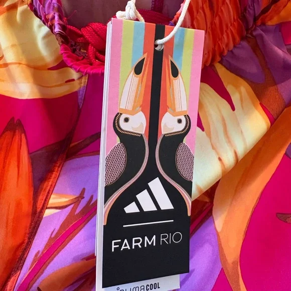 Adidas X FARM Rio Tropical Floral Shorts -‎ Pink and Orange - Picture 3 of 6